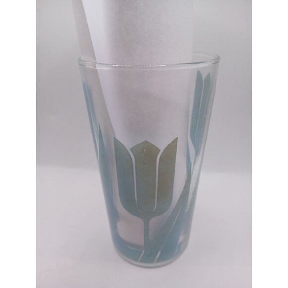 Lot Of 5 MCM Libby Blue Tulip Drinking Glasses/Tumblers Flowers Vintage MCM - Picture 16 of 16